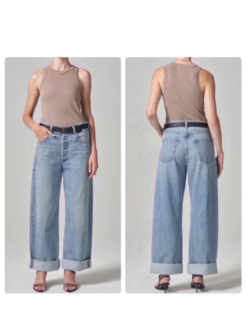 Citizens of Humanity Ayla Baggy Cuffed Crop Jeans Skylight Blue Size 30​
